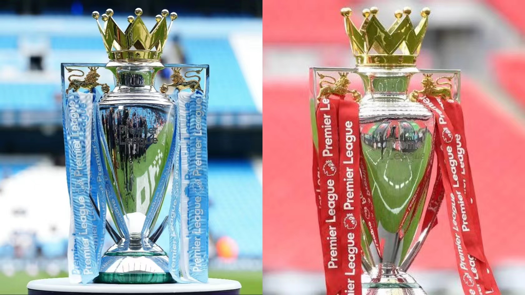 Batalha pelo título da Premier League, Manchester City azul x Arsenal vermelho e branco